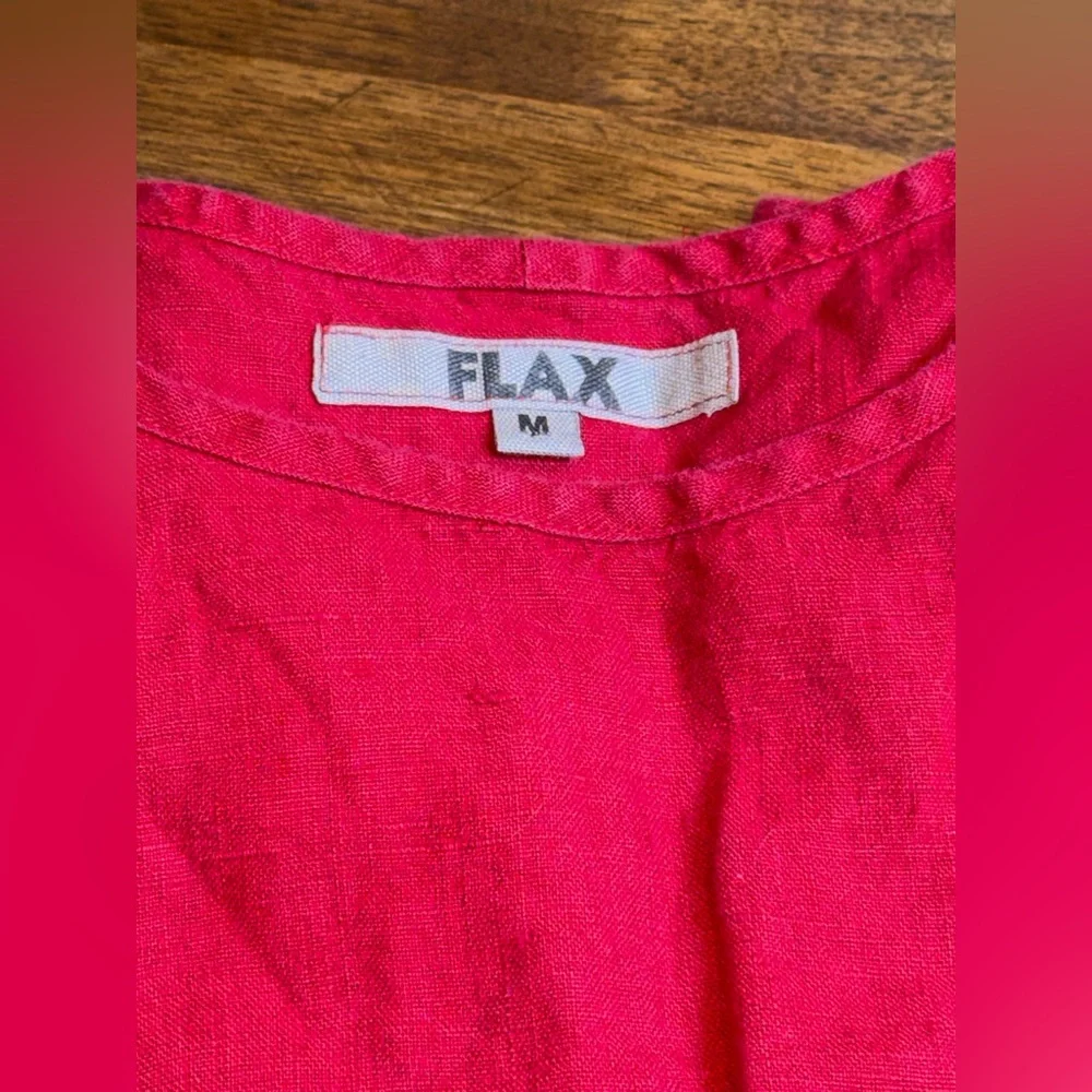 FLAX Designs Linen Shift Patch Pockets Dress - Picture 3 of 6